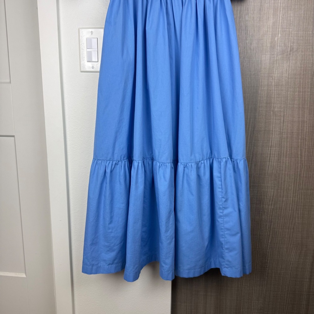 Abercrombie & Fitch Blue Emerson Poplin Puff Sleeve Midi Dress Size Small - Picture 6 of 10